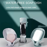 Qfdian 2pcs Drain Soap Holder Leaf Shape Soap Box Suction Cup Tray Drying Rack for Shower Sponge Container Kitchen Bathroom Accessories