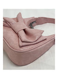 Qfdian Japanese Sweet Kawaii Bow Purses and Handbags Women Casual Top-Handle Bags Y2k Elegant Shoulder Crossbody Bag Fashion Clutches