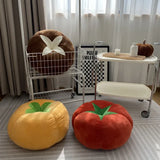 Qfdian Thickened Cushion with Tomato-Shaped Pillow Vegetable Mushroom Persimmon Round Cushion Pad for Window Seat Pillows for Bedroom