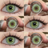 Qfdian  Contact Lenses Cosmetic Green Contact Lenses Makeup Colored Pupils Cosplay Lenses Cosmetics Beauty Woman Colored Lenses