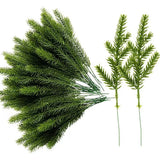 Qfdian  10/15pcs Artificial Plant Christmas Tree Pine Needles New Year party Decor Home Outdoor Garden wall Scrapbook Diy Gift Candy Box
