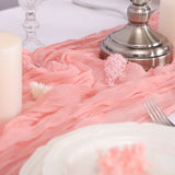 Qfdian Beige Table Runner Gauze Cheesecloth Rustic Sheer Boho Wedding Decoration Tablecloth Baby Shower Christmas Birthday Party Decors