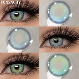 Qfdian  2pcs Colorcon Contact Lenses Gray Pupils for Eyes Fashion Color Contact Lenses Eye Makeup Beauty Cosmetics Blue Lenses