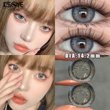 Qfdian 2Pcs Korean Nature Brown Colored Contact Lenses with Prescription Myopia Degree0.00-8.00 For 2024 New Lens Hot Sale