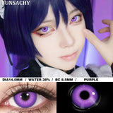 Qfdian  1 Pair Colored Cosplay Contact Lenses for Eyes White Red Black Cosplay Lens Anime Role Playing Eye Makeup Contact Lens