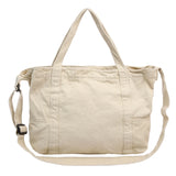 Qfdian Large Capacity Canvas Shoulder Bags High Quality 100% Cotton Handbags Solid Cloth Casual Totes Simple Preppy Style Packages