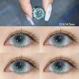 Qfdian 2Pcs Best Selling Color Contact Lenses Myopia Degree -0.00 to -8.00Nature Green Series Soft Lens EyeBeauty Pupil