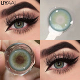 Qfdian  Color Contact Lenses For Eye Cosmetic Black Lens Makeup Beauty Green Eyes Contact Natural Brown Contact Eyes Makeup