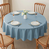 Qfdian  Solid Color Circular Tablecloth Waterproof Oil Proof Dustproof Dining Table Decoration Hotel Restaurant Tablecloth Cover Cloth