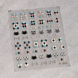 Qfdian 1pcs White 5D Pearl Lace Wave Lines Nail Art Stickers Elegant Exquisite Nail Decoration Decals DIY Self Adhesive Transfer Slider