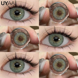 Qfdian  Contact Lenses Cosmetic Green Contact Lenses Makeup Colored Pupils Cosplay Lenses Cosmetics Beauty Woman Colored Lenses