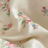 Qfdian Princess Style Lace Ruffles 100% Cotton Bedding Set Floral Pastoral Style Duvet Cover Flat/Fitted Bed Sheet Pillowcases 3/4Pcs