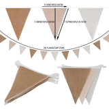 Qfdian  Rustic Boho Birthday Burlap Banner Triangle Pennant Flag Linen Bunting for Birthday Wedding Baby Shower Camping Decorations