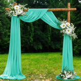 Qfdian  2 Panels-6 Yards Wedding Arch Draping Fabric Sage Green Chiffon Fabric Drapery Party Ceiling Drapes Archway Drapes for Wedding S