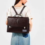 Qfdian Fashion Vintage Pu Leather Messenger Bag Jk Women Luxury Design Shoulder Crossbody Bags Casual Students Backpacks Y2k Aesthetic