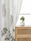 Qfdian  White Transparent Palm Tree Print Pattern Curtains, Suitable For Living Room And Bedroom Light-transmitting Hazy Door Curtain