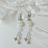 Qfdian Laser Heart rocking horse Beaded Charm Phone Pendant Crystal Wristband Keychain Bracelet Lanyard Cord