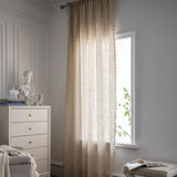 Qfdian Curtains for Living Room Luxury Beige Tassel Crochet Blackout Curtains 1Panels Semi-Sheer Rustic Boho Bedroom Home Decoration