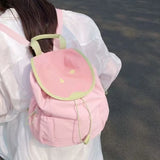Qfdian Patchwork Contrast Color Kawaii Sweet Backpack Casual Preppy All Match Schoolbags Fashion Students Y2k Aesthetic Mini Backpacks