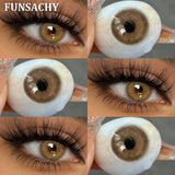 Qfdian  1 Pair Natural Color Contact Lenses for Eyes Brown Lenses Colorcon Korean Lens Yearly Beautiful Grey Eyes Big Black Len