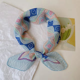 Qfdian  Printed fresh and sweet childlike style small square scarf for women spring and autumn new neck scarf sun protection scarf