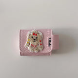 Qfdian Cute cartoon embroidery leather earphone case for apple airpods pro pro2nd 3 pure color summer charing box cover for airpod 1 2