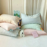 Qfdian  Double Sided Stripes Bow Pillow Cases 48x74cm Soft Comfortable Covers Cotton Pillow Cover Pillow Sham Beds Home Decoration gifts