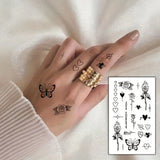 Qfdian  1/5/12PCS Waterproof Temporary Tattoo Sticker Rose Flame Thorns Love Butterfly fake tatto flash tatoo finger for girl women men