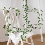 Qfdian  Artificial Creeper Leaf Silk Ivy Hanging Leaf Garland Plant  Home Bathroom Wedding Garden Decoration Green Vine 200CM