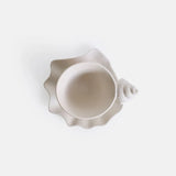 Qfdian  Home French Conch Mug Coffee Shop Matte Ceramic Coffee Cups Retro Relief Shell with Cup Plate Set Mate Pair Cup Gift Tea Cup