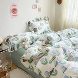 Qfdian Ins Girl Bedding Set Heart Cherry Duvet Set With Double Layer Yann Pink Four PIECE Set Simple Washing Cotton Bed Sheet Bed Sheet