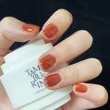 Qfdian 24Pcs Gradient White Fake Nail Short Square Ballet Simple False Nails Press on Wearable Nude Nails Art Full Cover Manicure Tips
