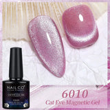 Qfdian  Transparent Cat Eye Gel polish Crystal Magnetic Gel Nail Polish Nail Semi Permanent Varnish UV Gel Nails Art Soak