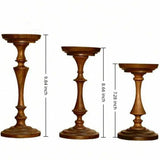 Qfdian  3Pcs Farmhouse Wood Candle Holders- Tall Rustic Pillar Candlestick Stands - Fits 4 inch & 3 inch Pillar Candles - Modern Farmhou