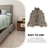 Qfdian Modern Artificial Plush Simulation Leopard Living Room Carpet Bedroom Rug for Solid Home Decorator Floor Mat Carpet Size - S (Le