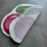 Qfdian  Cherry Papaya Shape Bath Mat, Thickened Flocking Bathroom Rug, Home Decoration Doormat Absorbent and Non-slip Carpet