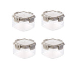 Qfdian 4PCS/Set Transparent Spices Bottle with Lid Portable Mini Sauce Seasoning Box Dispenser Salt Spice Jar Sauce Squeeze Bottle
