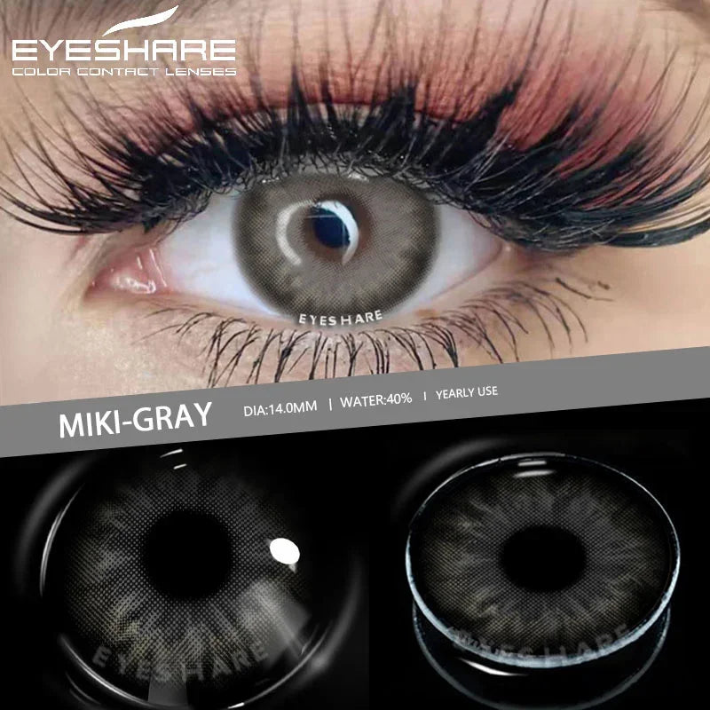 EYESHARE 2pcs Colored Contact Lenses For Eyes Natural Blue Contact Lenses Gray Lens Yearly Beautiful Pupil Cosmetic Contact Lens