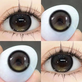Qfdian  1 Pair Pink Brown Colored Contact Lenses Natural Pupil Lenses Big Eye Cute Makeup Lenses Purple Lenses Korean Style Lens