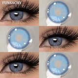 Qfdian  2pcs Colorcon Contact Lenses Gray Pupils for Eyes Fashion Color Contact Lenses Eye Makeup Beauty Cosmetics Blue Lenses