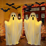 Qfdian  Halloween Hanging Ghost Decor Standing Ghost Glow-in-the-Dark for Indoor Outdoor Garden Party, Scary Spooky Ornament