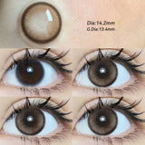 Qfdian  2pcs Gradient Green Contact Lenses Natural Color Pupils Coffee Pearl Lenses Makeup Color Eye Lenses Brown Lens Gray Lens