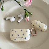 Qfdian Spring Fresh Blue Flower INS Soft Case for Apple AirPods 4 Protection Cover for AirPods Pro 2 3nd Generation Earphone Cases