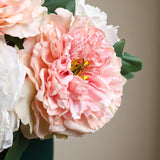 Qfdian Large Silk Peony Artificial Flowers High Quality Simulation Peony European Style Fake Flowers Bouquet For Wedding Home Decor 1PC