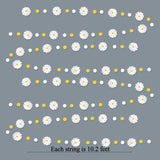 Qfdian  Daisy Party Decorations Yellow White 3D Daisy Polka Dot Garland Streamer for Birthday Baby Shower Retro Groovy Hippie Decoration