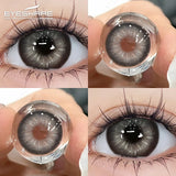 Qfdian 1Pair New Colored Contact Lenses for Eyes Brown Lenses Green Eye Lenses Gray Pupils Yearly Cosmetic Eye Contact Lens