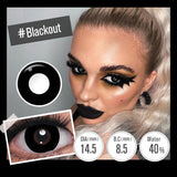 Qfdian Halleoween Contact Lens Amine Cosplay Lenses Black Out Cosplay Color Contact Lenses for Eyes Party Make Up Manson Lenses