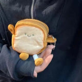 Qfdian Cartoon Toast Bread Plush Toys Children Coin Purse Earphone Bag Coin Key Bag Doll Bag Pendant Birthday