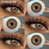 Qfdian  1 Pair Natural Color Contact Lenses for Eyes Brown Lenses Colorcon Korean Lens Yearly Beautiful Grey Eyes Big Black Len