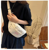 Qfdian  All Match Kawaii Bow Embroidery Chest Bags Korean Women Casual Y2k Aesthetic Shoulder Bag Vintage Simple Chic Handbags Crossbody